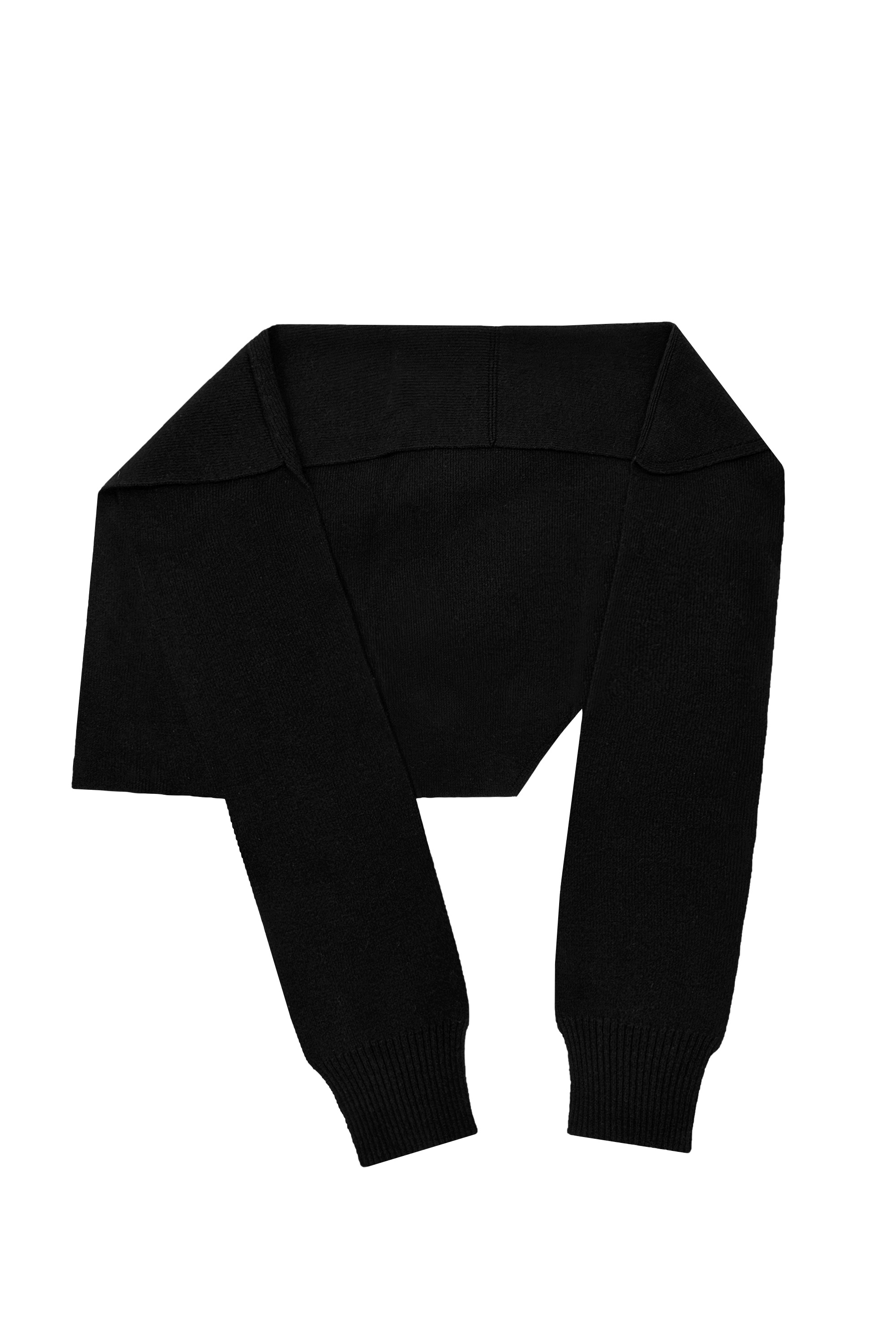 【TREEMINGBIRD】 CASHMERE KNIT WRAP : BLACK