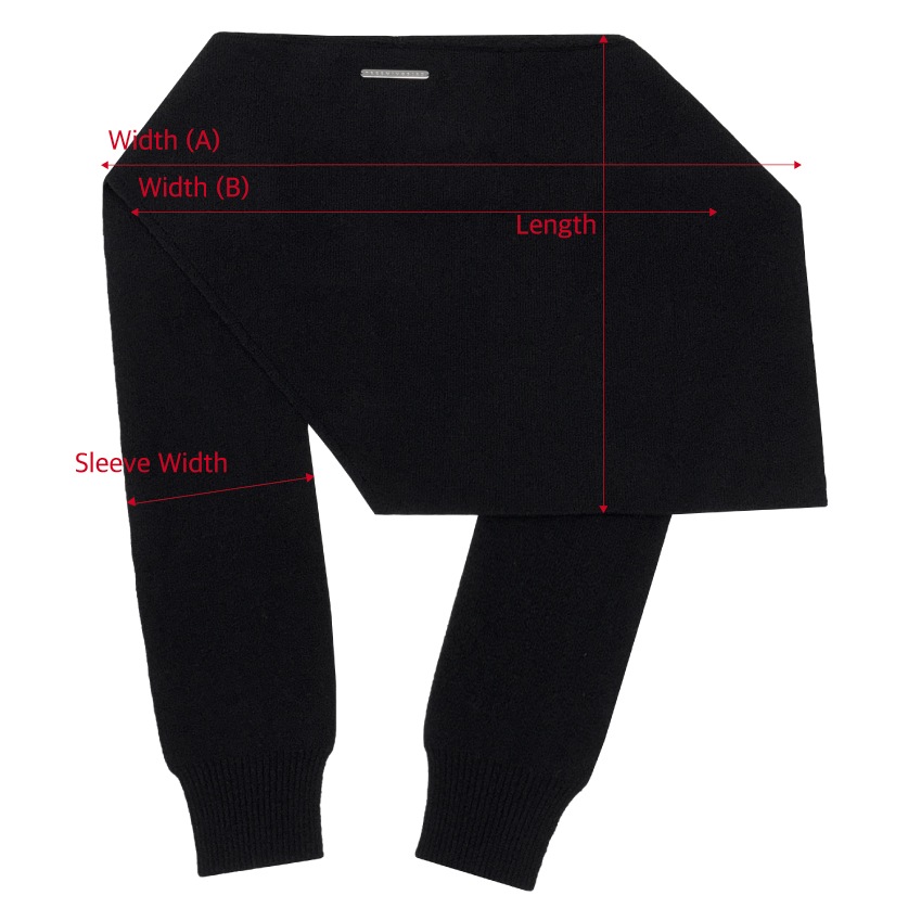 【TREEMINGBIRD】 CASHMERE KNIT WRAP : BLACK