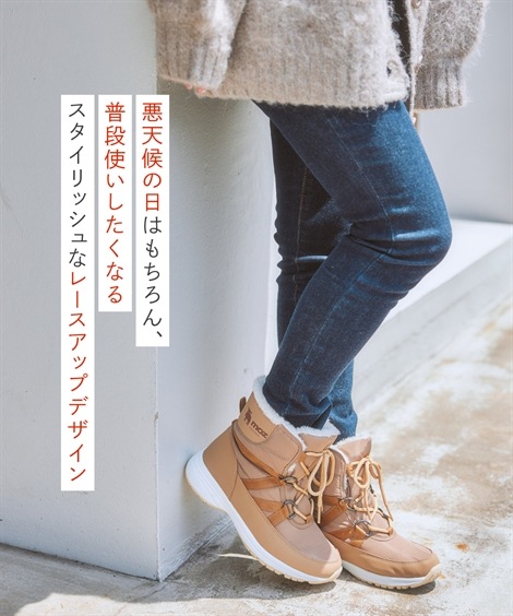 ショートノーマル moz はっ水防滑レースアップブーツ ワイズ3E ショートノーマル moz はっ水防滑レースアップブーツ ワイズ3E