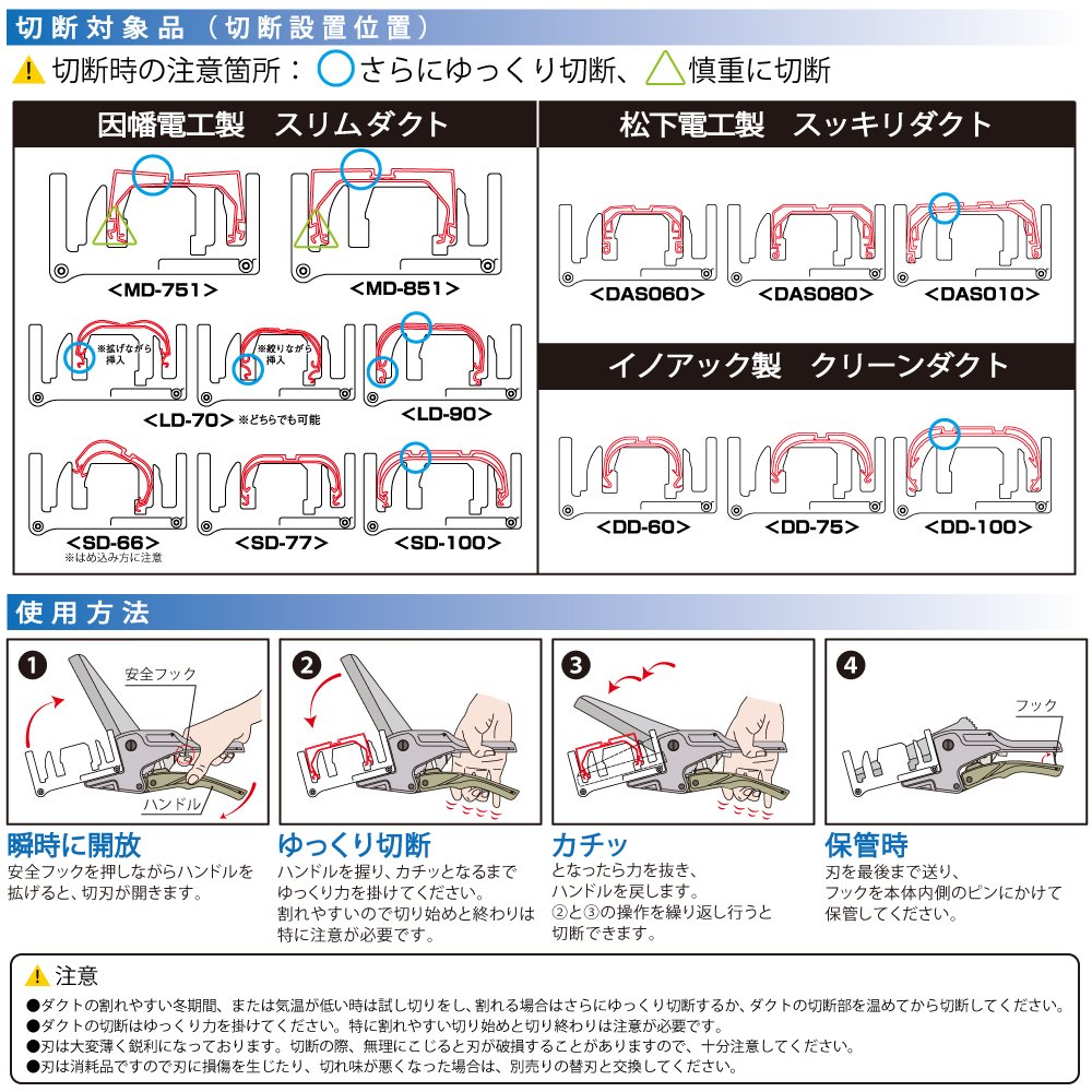 エアコン用ダクトカッター 因幡電工推奨品 フタ 底部同時切断可能 エアコン 工具 DC-100M 燕三条 日本製 エアコン用ダクトカッター 因幡電工推奨品 フタ 底部同時切断可能 エアコン 工具 DC-100M 燕三条 日本製