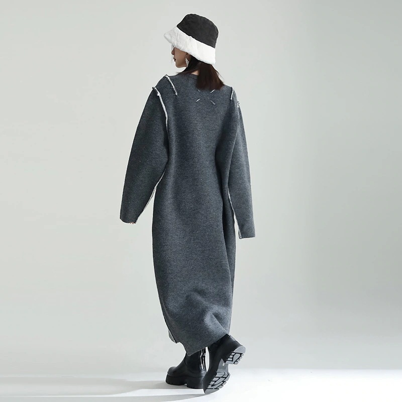 ワンピースドレスニットワンピ母の日 ベ一シックニット ドレス 2024人気新作ブランドクルーネックニットワンピース冬ロングレディースセーター韓国ファッション秋服ゆったり着痩せ効果 冬のワンピース