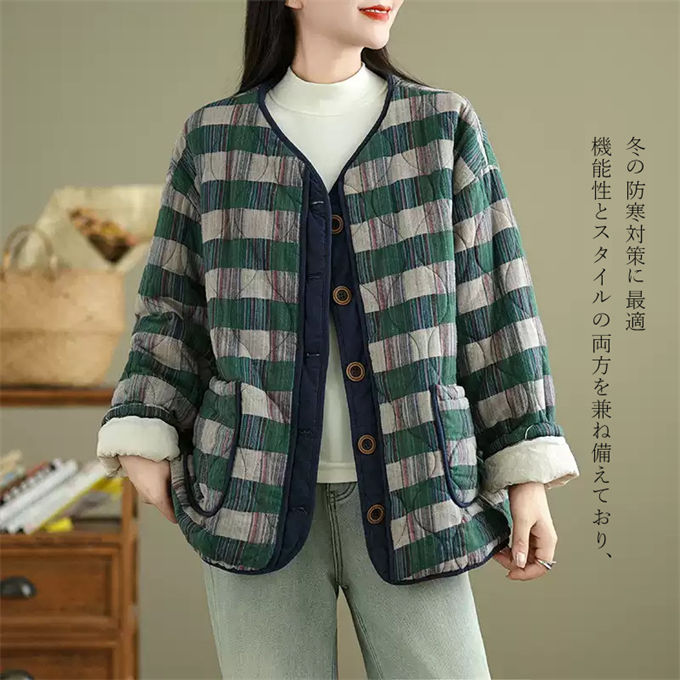 中綿コート レディース アウター ノーカラー 暖かい 防寒 おしゃれ ショートコート 中綿ジャケット 厚手 中綿入り 女性用 カジュアル 大きいサイズ チェック柄 きれいめ 20代 30代 40代 5 中綿コート レディース アウター ノーカラー 暖かい 防寒 おしゃれ ショートコート 中綿ジャケット 厚手 中綿入り 女性用 カジュアル 大きいサイズ チェック柄 きれいめ 20代 30代 40代 5