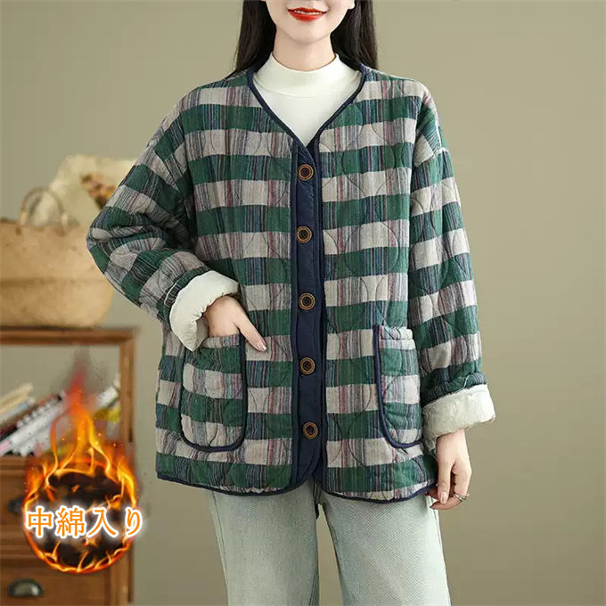 中綿コート レディース アウター ノーカラー 暖かい 防寒 おしゃれ ショートコート 中綿ジャケット 厚手 中綿入り 女性用 カジュアル 大きいサイズ チェック柄 きれいめ 20代 30代 40代 5 中綿コート レディース アウター ノーカラー 暖かい 防寒 おしゃれ ショートコート 中綿ジャケット 厚手 中綿入り 女性用 カジュアル 大きいサイズ チェック柄 きれいめ 20代 30代 40代 5
