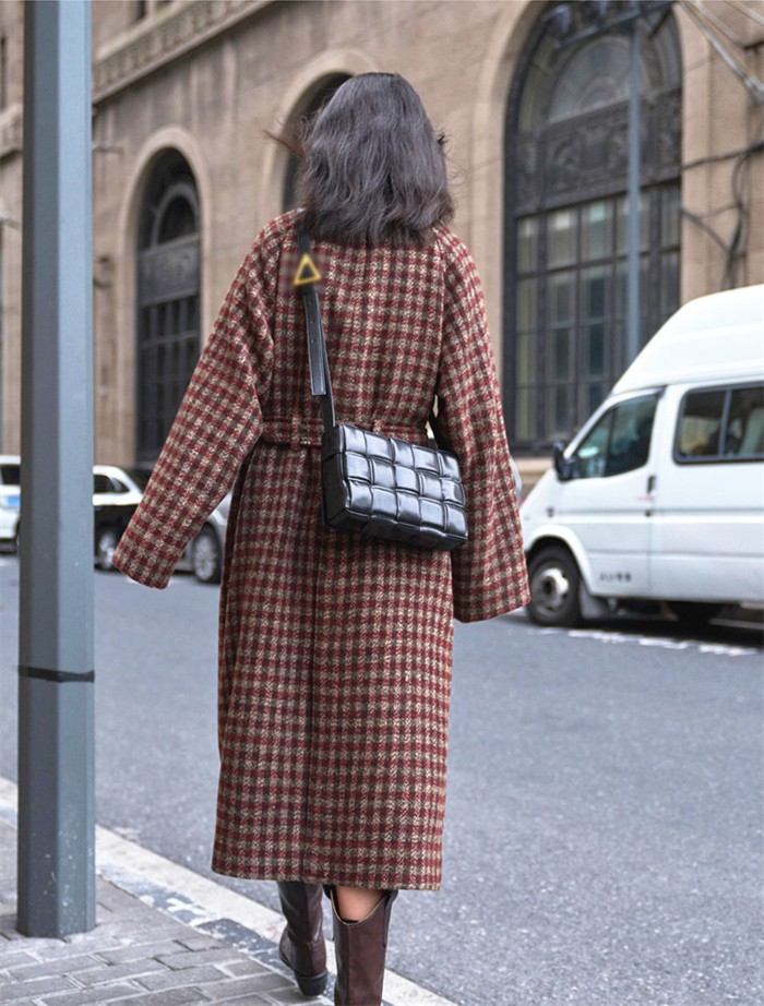 レディースステンカラーコート レディース 冬 ロング ロングコート チェック柄 アウター 定番 おしゃれ ファッション 可愛い 大人 通勤 通学 普段着 秋冬 冬服 暖かい ハイネック 2way 防風