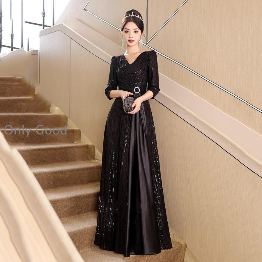 パーティードレス 結婚式 ワンピース 大きいサイズ 袖あり ロングワンピース 膝丈 お呼ばれ ドレス服装服女性 二次会 親族 20代 30代 40代 50代