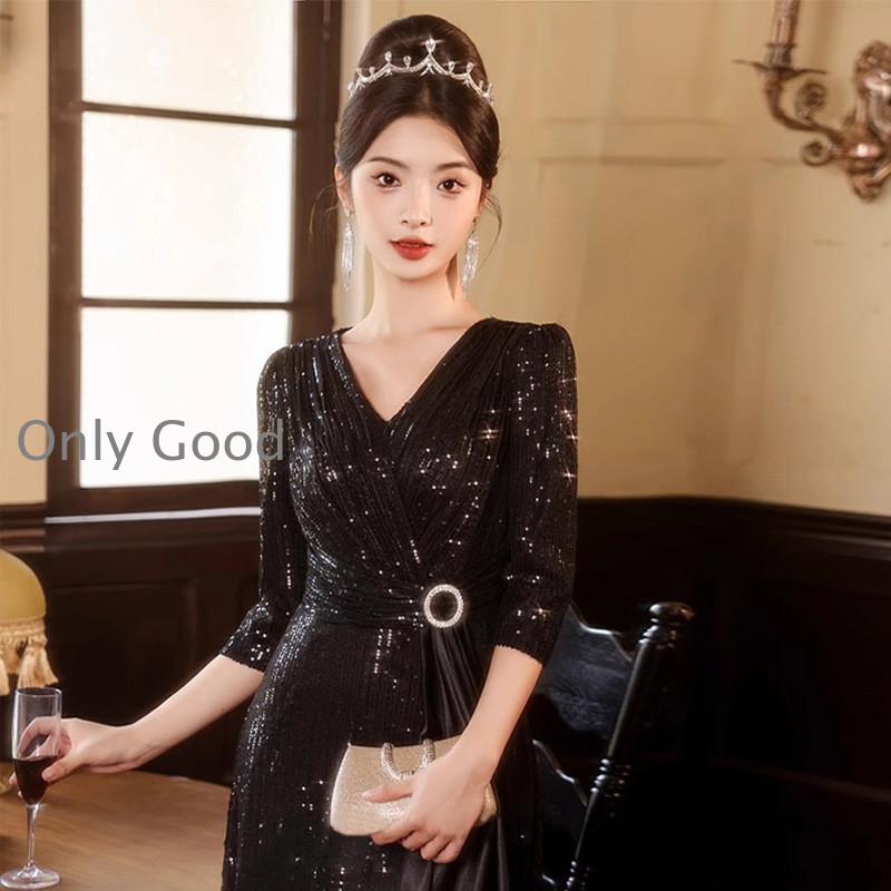 パーティードレス 結婚式 ワンピース 大きいサイズ 袖あり ロングワンピース 膝丈 お呼ばれ ドレス服装服女性 二次会 親族 20代 30代 40代 50代