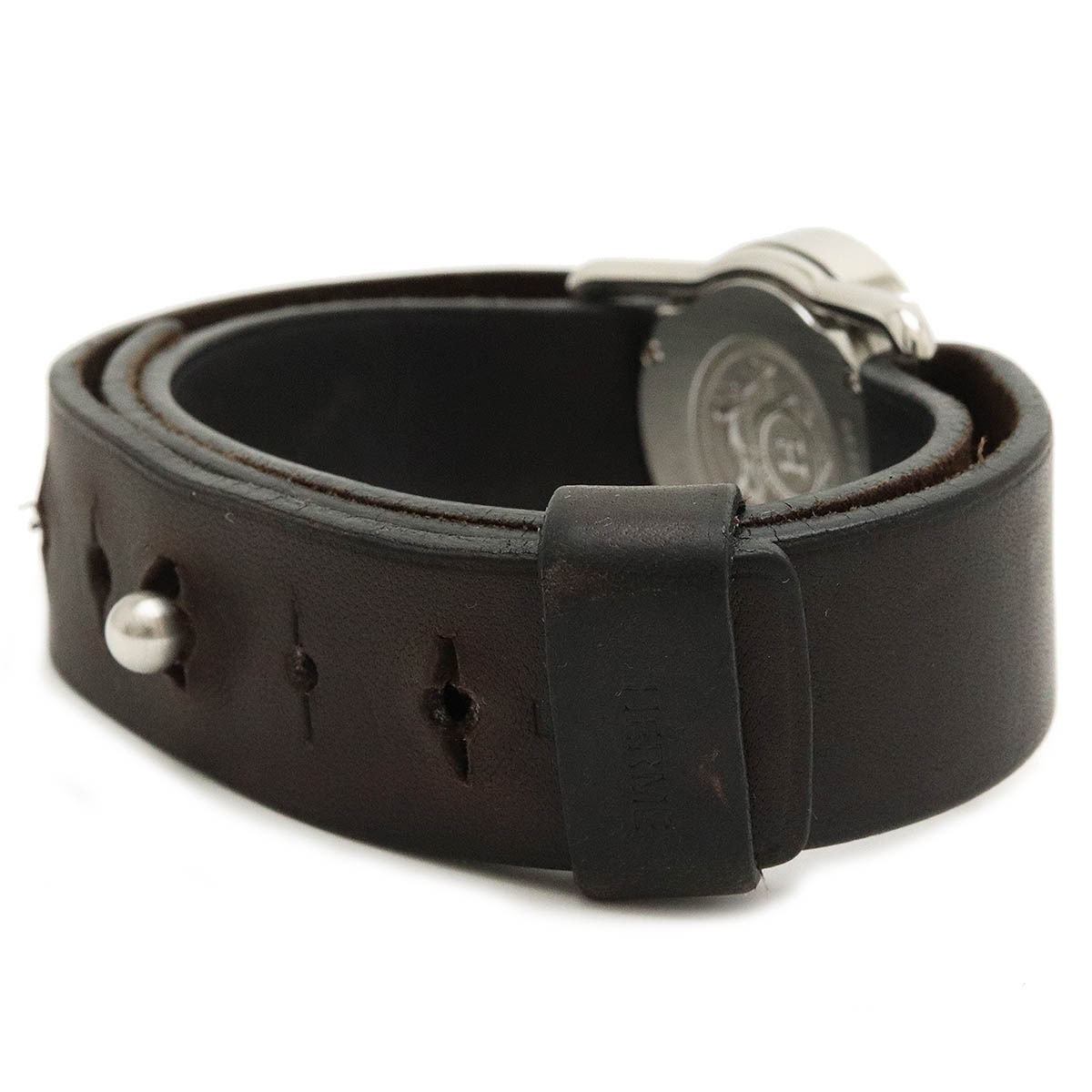 バレニア ロンド ラウンド レディース クォーツ 腕時計 ホワイト文字盤 レザー オレンジ バイカラー リバーシブル BR1.210