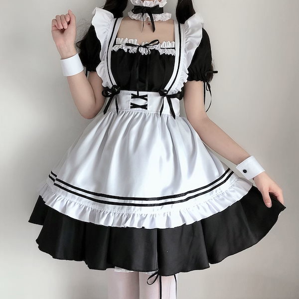 Qoo10] 【急速出荷】10点セット メイド服 可愛