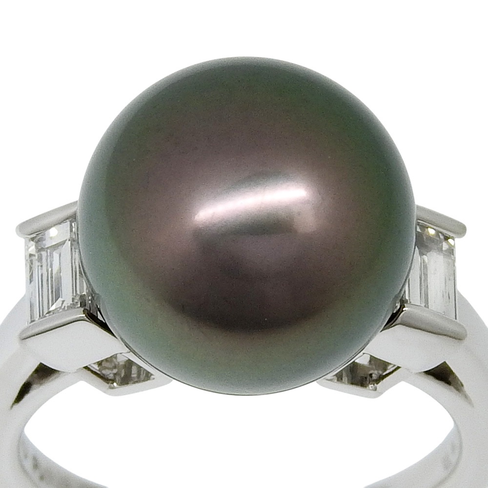 真珠 リング・指輪 11.9mm Pt950プラチナ パール ダイヤモンド 11号 0.42 約8.9g レディース 中古品 Aランク 真珠 リング・指輪 11.9mm Pt950プラチナ パール ダイヤモンド 11号 0.42 約8.9g レディース 中古品 Aランク