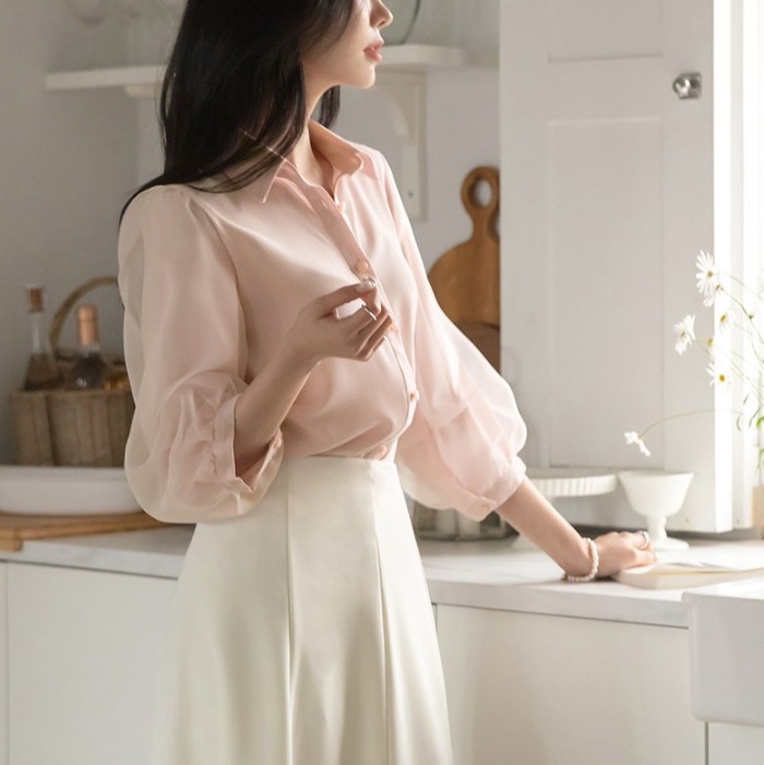 ブラウス レディース 春 シフォン きれいめ パフスリーブ パフ袖 ブラウス レディース 春 シフォン きれいめ パフスリーブ パフ袖