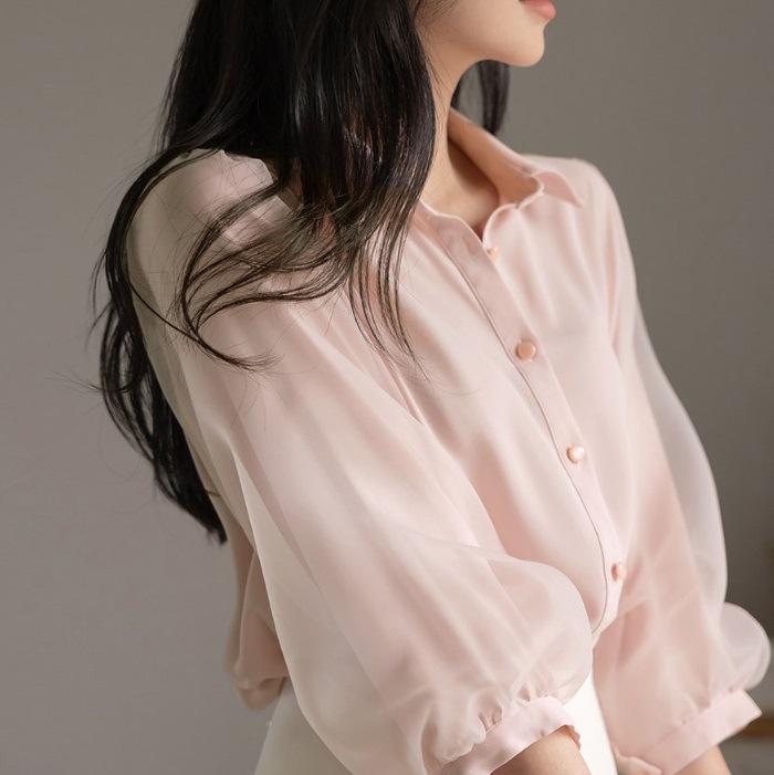 ブラウス レディース 春 シフォン きれいめ パフスリーブ パフ袖 ブラウス レディース 春 シフォン きれいめ パフスリーブ パフ袖
