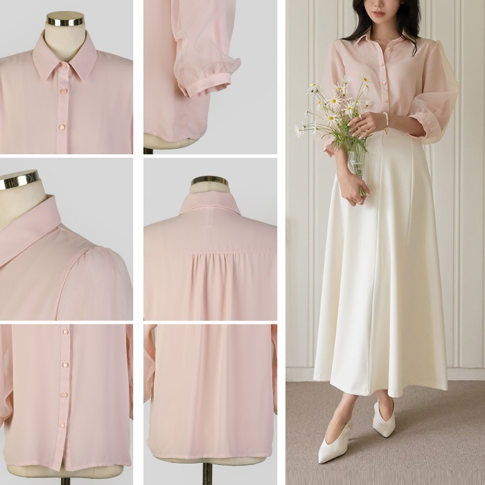 ブラウス レディース 春 シフォン きれいめ パフスリーブ パフ袖 ブラウス レディース 春 シフォン きれいめ パフスリーブ パフ袖