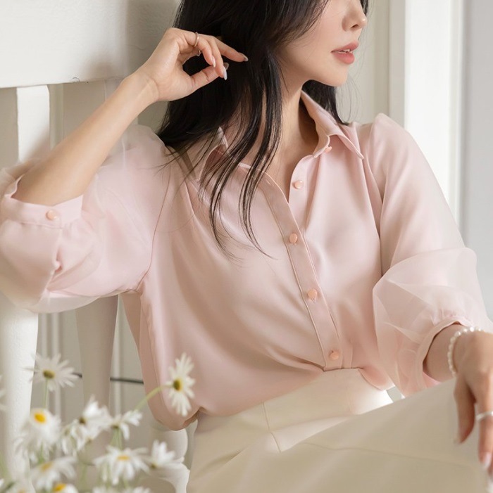 ブラウス レディース 春 シフォン きれいめ パフスリーブ パフ袖 ブラウス レディース 春 シフォン きれいめ パフスリーブ パフ袖