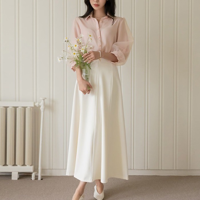 ブラウス レディース 春 シフォン きれいめ パフスリーブ パフ袖 ブラウス レディース 春 シフォン きれいめ パフスリーブ パフ袖