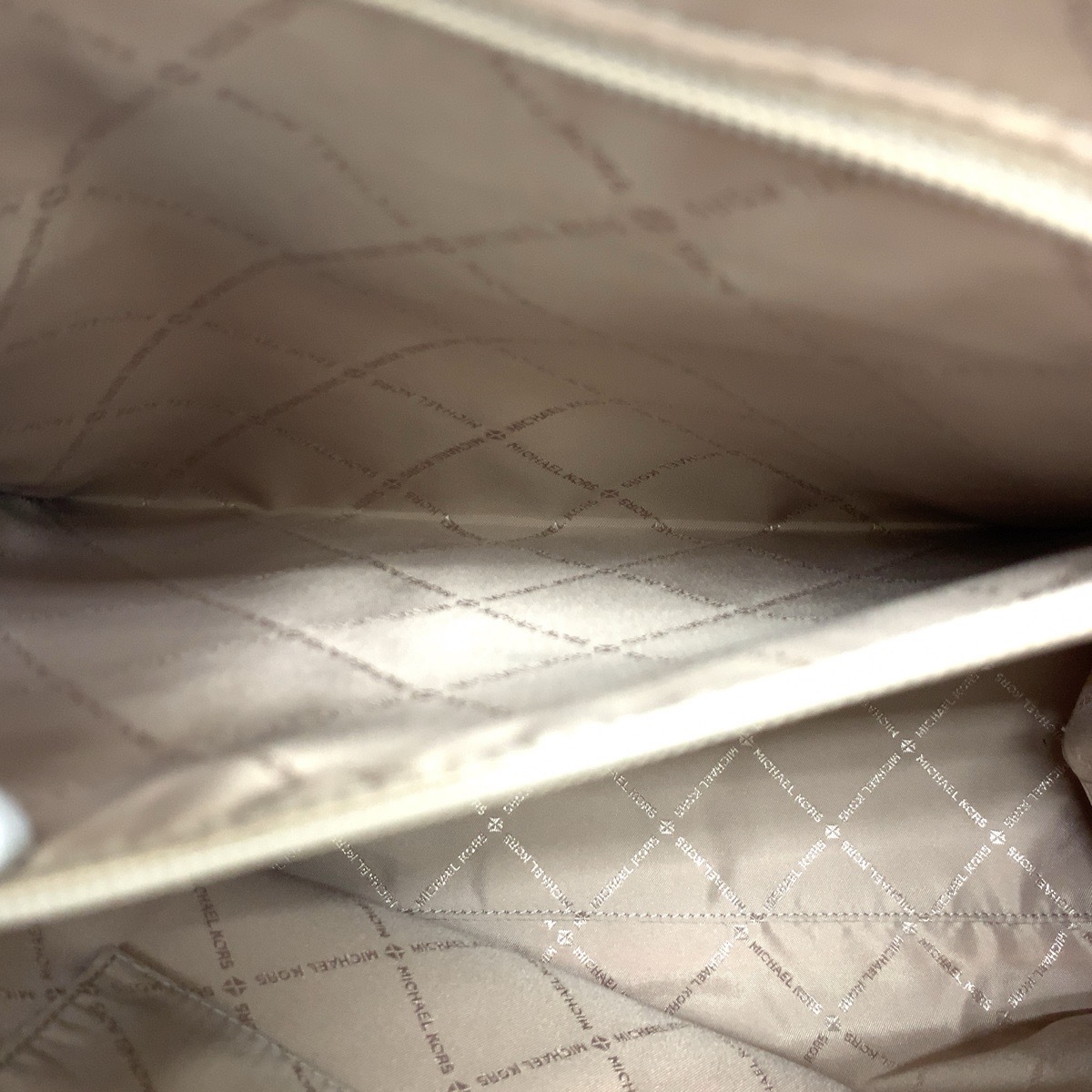 美品 ホワイト ブラウン PVC トートバッグ ハンドバッグ レディース 502764