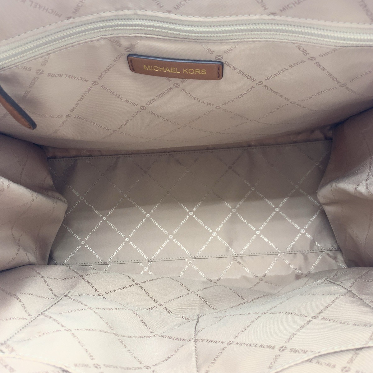 美品 ホワイト ブラウン PVC トートバッグ ハンドバッグ レディース 502764