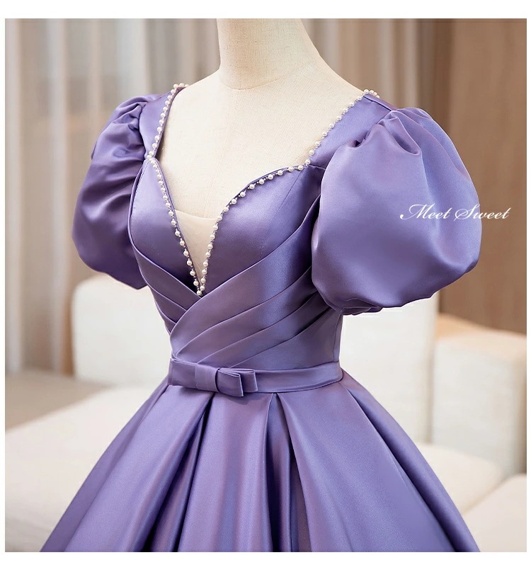 カラードレス Aラインドレス ロングドレス パープル サテン 半袖 編み上げ 紫 ウェディングドレス 結婚式 二次会 花嫁 前撮り 演奏会 発表会 ステージ衣装 ウエディングドレス パーティードレス カラードレス Aラインドレス ロングドレス パープル サテン 半袖 編み上げ 紫 ウェディングドレス 結婚式 二次会 花嫁 前撮り 演奏会 発表会 ステージ衣装 ウエディングドレス パーティードレス