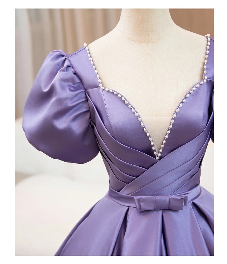 カラードレス Aラインドレス ロングドレス パープル サテン 半袖 編み上げ 紫 ウェディングドレス 結婚式 二次会 花嫁 前撮り 演奏会 発表会 ステージ衣装 ウエディングドレス パーティードレス カラードレス Aラインドレス ロングドレス パープル サテン 半袖 編み上げ 紫 ウェディングドレス 結婚式 二次会 花嫁 前撮り 演奏会 発表会 ステージ衣装 ウエディングドレス パーティードレス