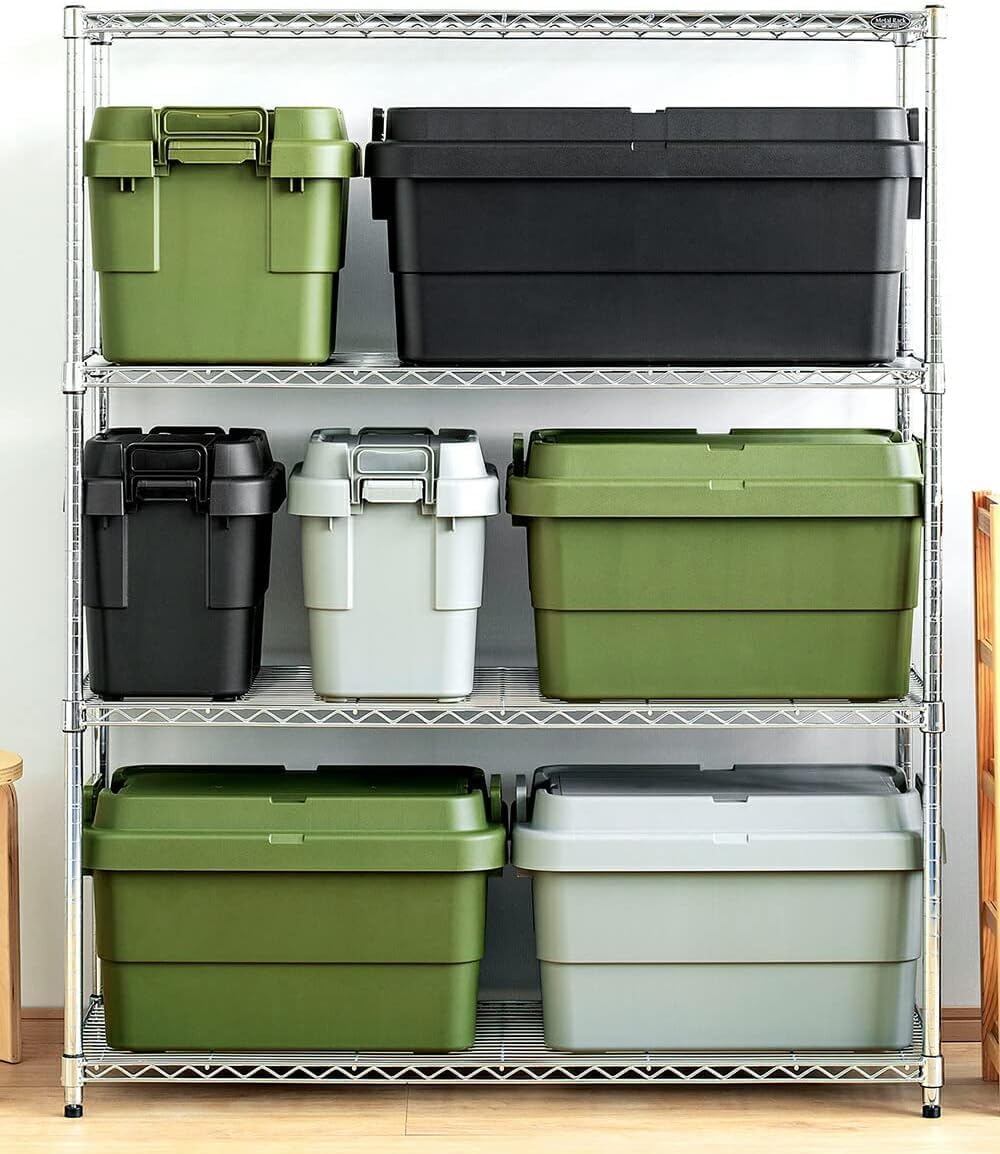 リス(RISU) 収納ボックス トランクカーゴ 50L グリーン 日本製 TC-50S コンテナ ボックス スタッキング 屋外収納 キャンプ 防水