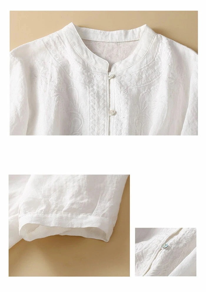 シャツ ブラウス レディース 半袖 春 夏 刺繍 花柄 綿麻風ブラウス トップス 大きいサイズ ゆったり チュニック 七分袖 ナチュラル 綿 コットン 白シャツ おしゃれ Tシャツ きれいめ 体型カバ シャツ ブラウス レディース 半袖 春 夏 刺繍 花柄 綿麻風ブラウス トップス 大きいサイズ ゆったり チュニック 七分袖 ナチュラル 綿 コットン 白シャツ おしゃれ Tシャツ きれいめ 体型カバ