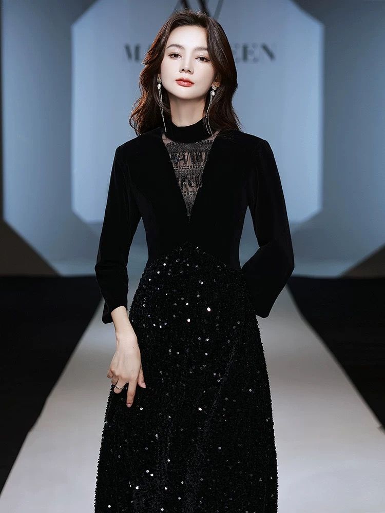 ベルベット ドレス 小柄 感 パーティードレス 黒 気質 イブニングドレス 演奏会 成人式 同窓会 発表会 フォーマル キャバドレス ワンピース L 正式 礼装 チャイナドレス T ベルベット ドレス 小柄 感 パーティードレス 黒 気質 イブニングドレス 演奏会 成人式 同窓会 発表会 フォーマル キャバドレス ワンピース L 正式 礼装 チャイナドレス T