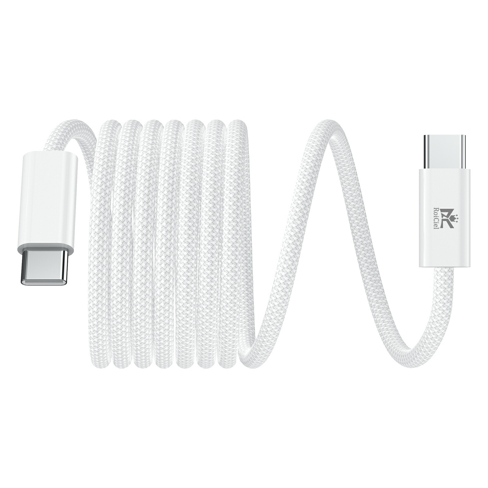 2本目半額クーポン配布中 RoiCiel USB-C to USB-C 編み込み式ケーブル PD60W （1m）/PD240W （2m）USB-C充電ケーブル急速充電