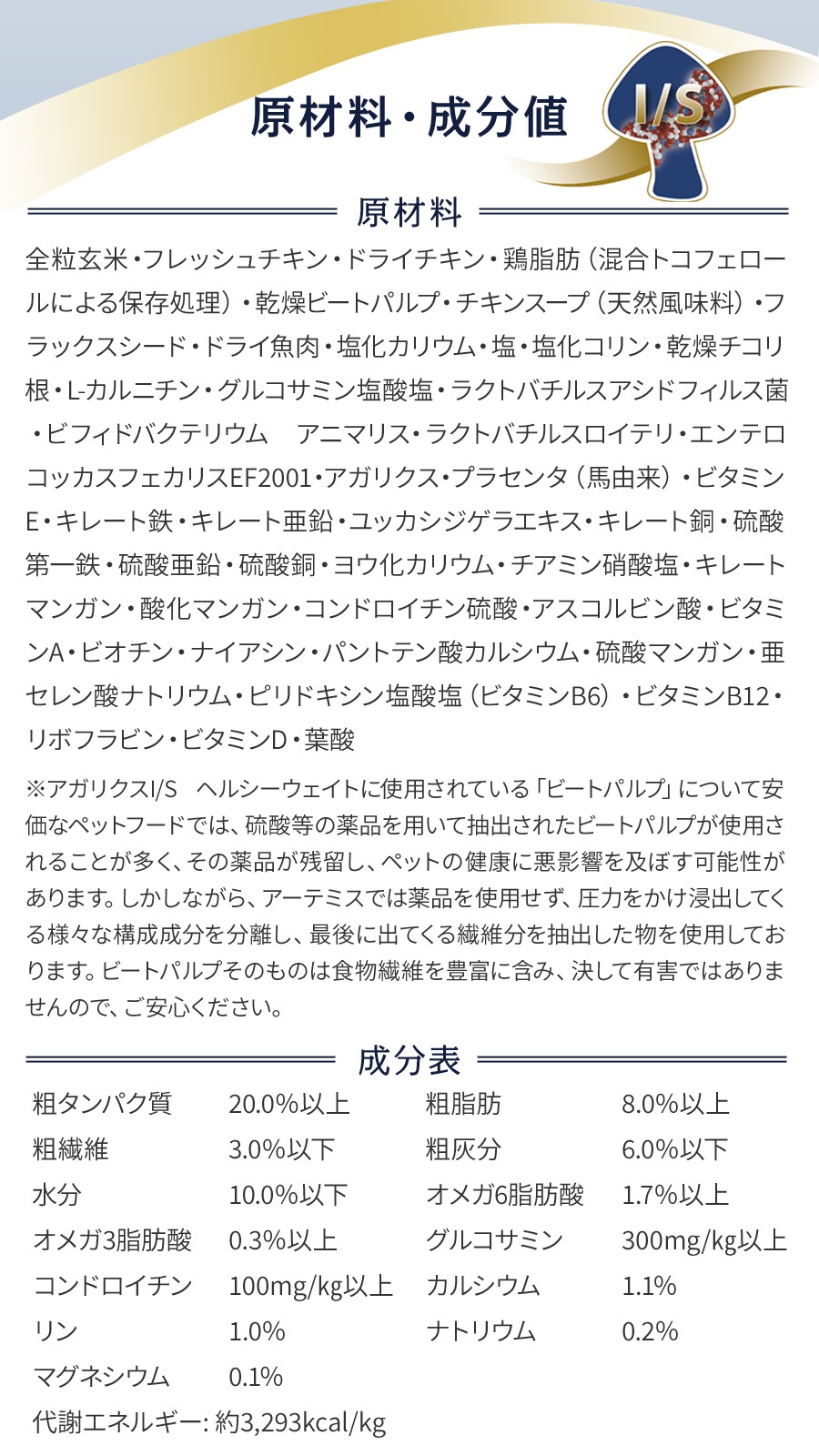 アガリクス I/S ヘルシーウエイト 小粒 3kg【撥水コーティングインドア(水回り用) 20ml付き】 アガリクス I/S ヘルシーウエイト 小粒 3kg【撥水コーティングインドア(水回り用) 20ml付き】