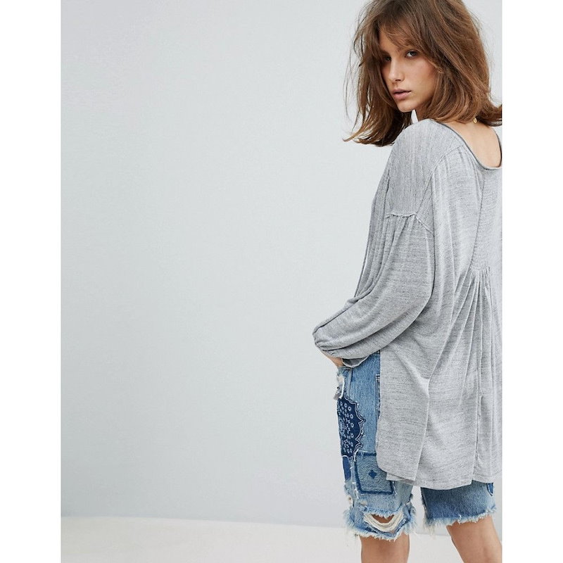 フリーピープル レディース トップス【Free People Just A Henley Jersey Top】Grey フリーピープル レディース トップス【Free People Just A Henley Jersey Top】Grey