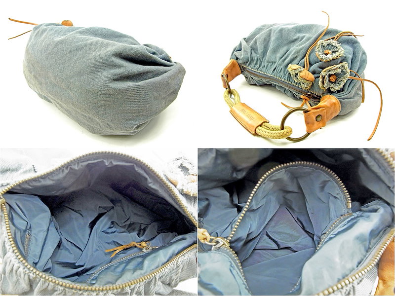 ミュウミュウ miu miu ハンドバッグ ワンショルダー レディース フラワーモチーフ ブルー×ベージュ キャンバス×レザー 人気 セール 【中古】 T3776 . ミュウミュウ miu miu ハンドバッグ ワンショルダー レディース フラワーモチーフ ブルー×ベージュ キャンバス×レザー 人気 セール 【中古】 T3776 .