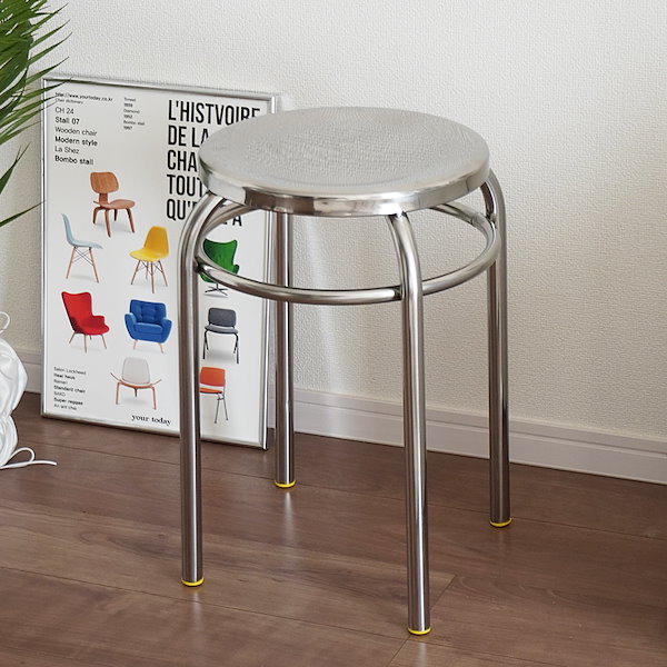 RAW interbreed コラボ ラウンドスツール chair 椅子 Qoo10] ラウンドスツール ステンレス 椅子 イス