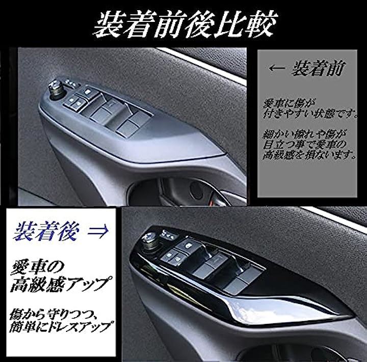 ヤリスクロス ガソリン車専用 パーツ アクセサリー ドレスアップ 内装 インテリアパネル シフトパネルドアスイッチカバーセット ピアノブラック( ピアノブラック)