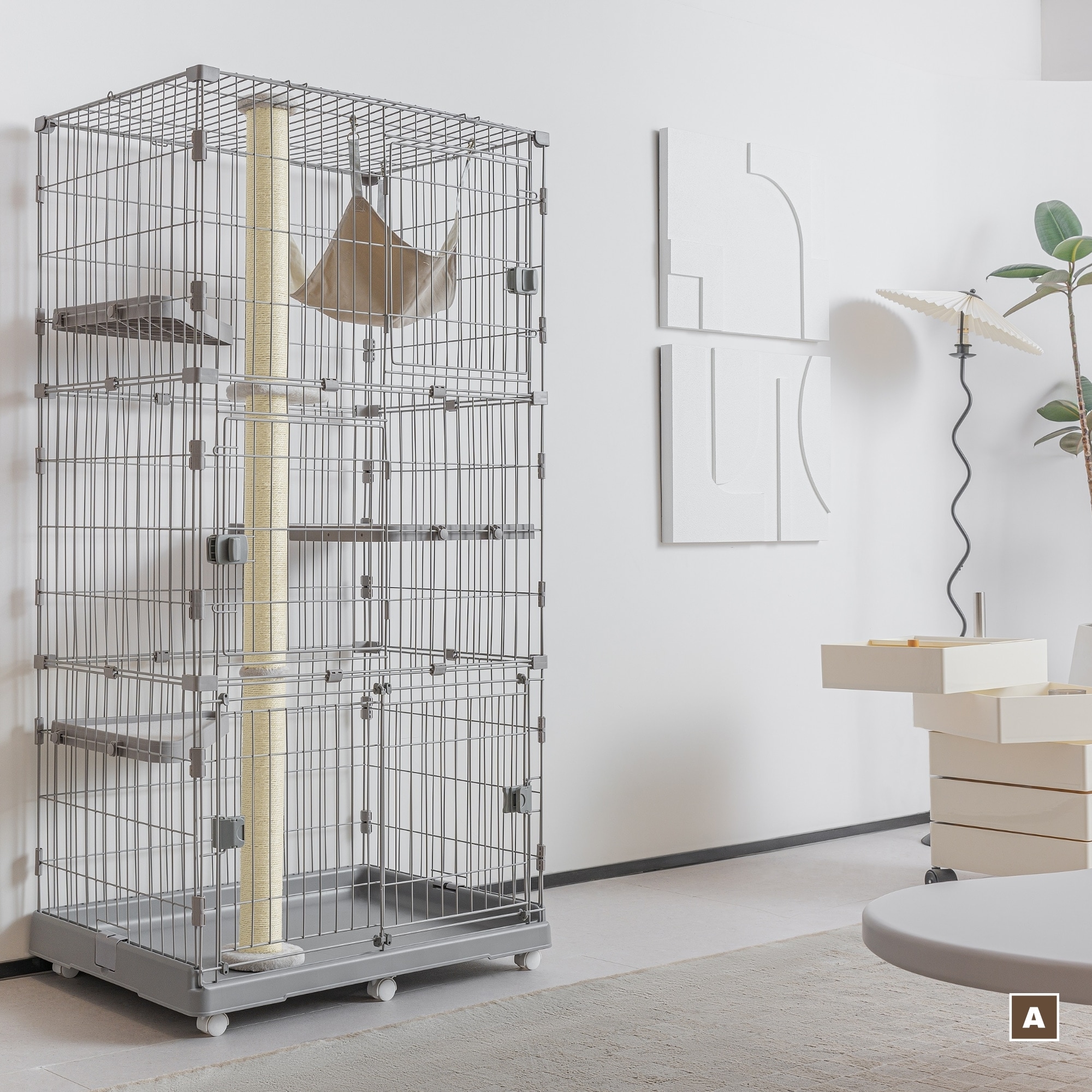 【爪とぎポール付】猫 ケージ 3段 キャットケージ キャットタワー 爪とぎ一体 ハンモック 冬夏適用マット付き 猫ケージ 大型 多頭飼い ハウス 猫 キャスター 【爪とぎポール付】猫 ケージ 3段 キャットケージ キャットタワー 爪とぎ一体 ハンモック 冬夏適用マット付き 猫ケージ 大型 多頭飼い ハウス 猫 キャスター