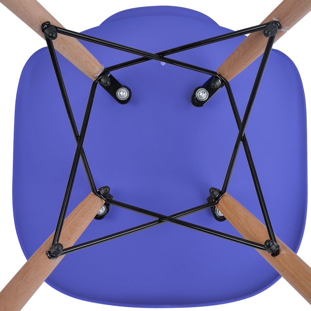 2脚セット】【ブルー座面＆ダークブラウン脚】イームズチェア リ