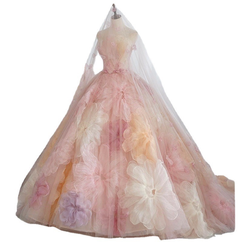 【同型のベールを贈る】カラードレス アンティークレッド 二次会 パーティードレス 演奏会 発表会 花嫁 結婚式 ウェディングドレス ビスチェドレス 赤 上品 ロングドレス プリンセス-30