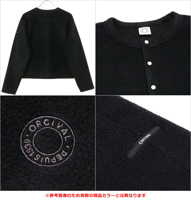 クルーネック カーディガン [OR-C0378-EFC] CREW NECK CARDIGAN レディース トップス 羽織り 長袖 軽量 フリース TOP-GREY 正規取扱店