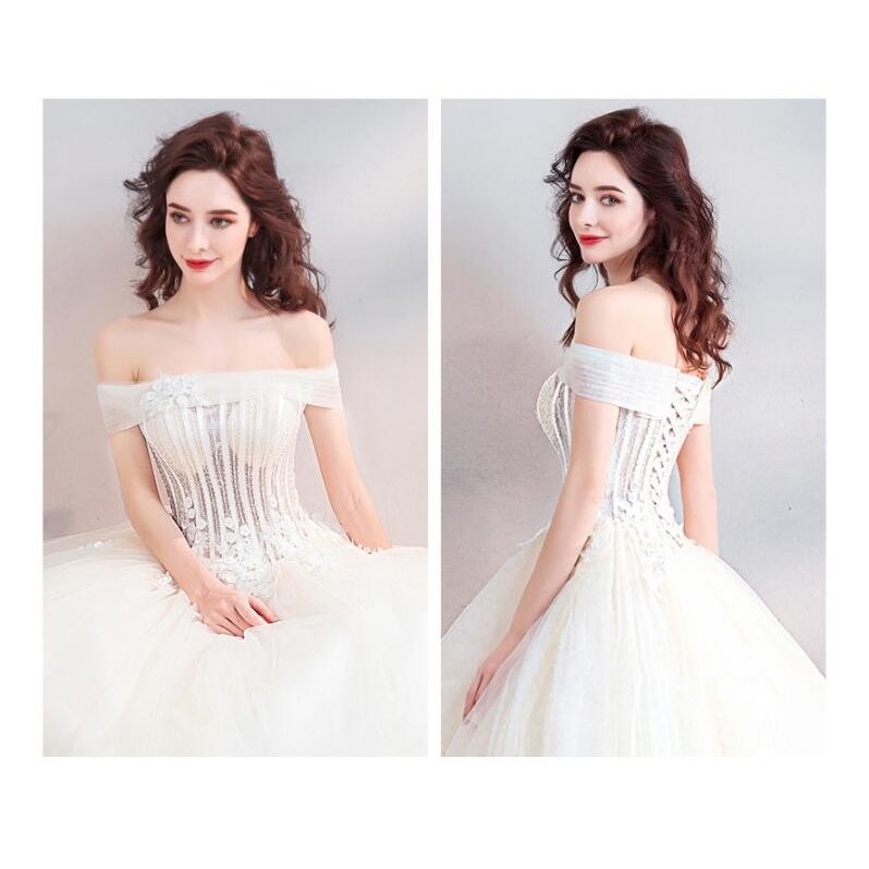 オフショルダー ロング丈ドレス パーティードレス 上品 大人 ウエディングドレス 高級感 演奏会 結