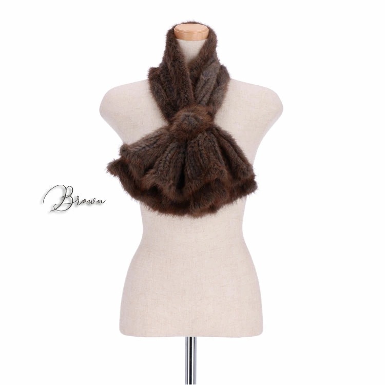 2段フリル ミンク ファー マフラー 送料無料 レディース ギフト プレゼント 2段フリル ミンク ファー マフラー 送料無料 レディース ギフト プレゼント