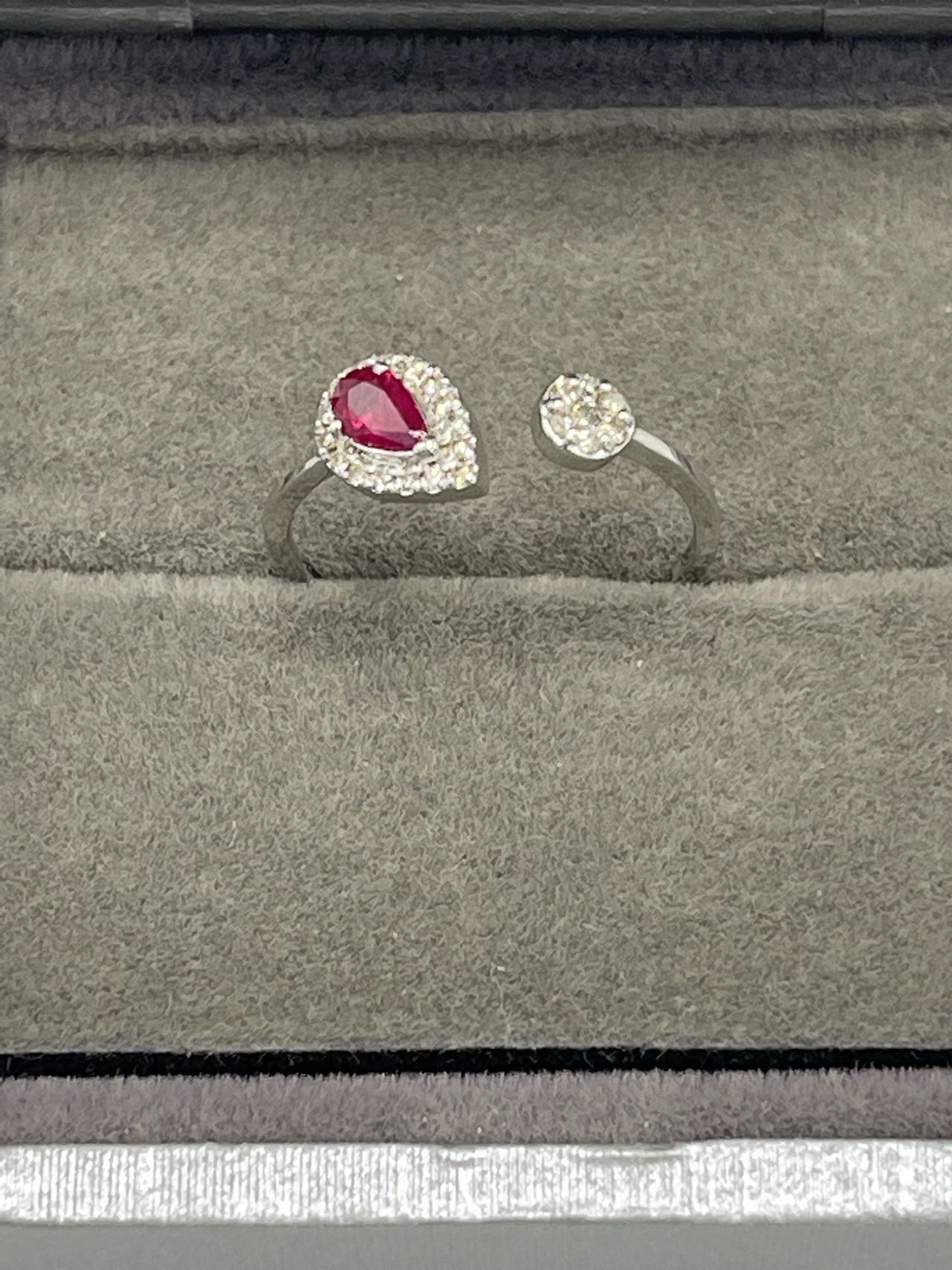 新品K18WG ダイヤモンドリング 0.15ct ルビー 加熱 0.21ct 指輪 13号 レディース【R4552307010008】 新品K18WG ダイヤモンドリング 0.15ct ルビー 加熱 0.21ct 指輪 13号 レディース【R4552307010008】