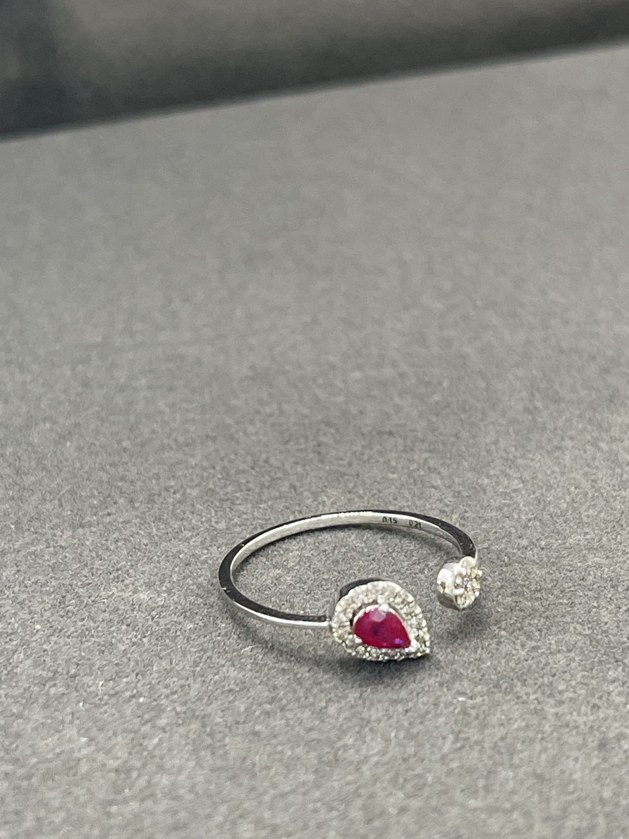 新品K18WG ダイヤモンドリング 0.15ct ルビー 加熱 0.21ct 指輪 13号 レディース【R4552307010008】 新品K18WG ダイヤモンドリング 0.15ct ルビー 加熱 0.21ct 指輪 13号 レディース【R4552307010008】