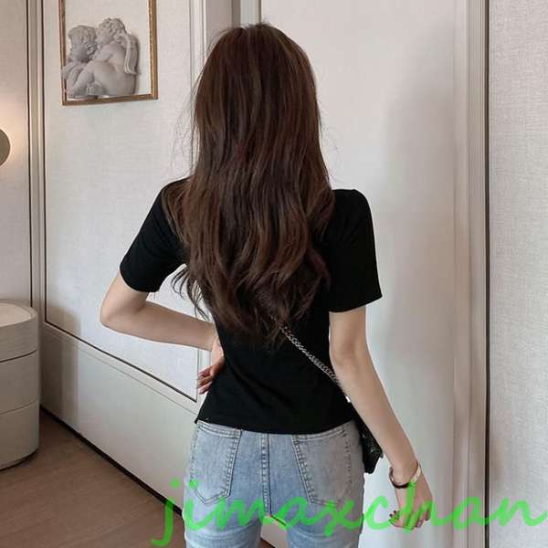 サマー 胸開き Tシャツ 半袖 タートルネック セーター レディースファッション タートル 胸開きタート セクシー Vネック ベアトップ禁シャツ サマー 胸開き Tシャツ 半袖 タートルネック セーター レディースファッション タートル 胸開きタート セクシー Vネック ベアトップ禁シャツ