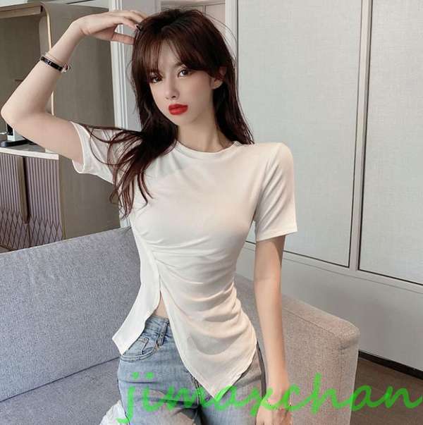 サマー 胸開き Tシャツ 半袖 タートルネック セーター レディースファッション タートル 胸開きタート セクシー Vネック ベアトップ禁シャツ サマー 胸開き Tシャツ 半袖 タートルネック セーター レディースファッション タートル 胸開きタート セクシー Vネック ベアトップ禁シャツ