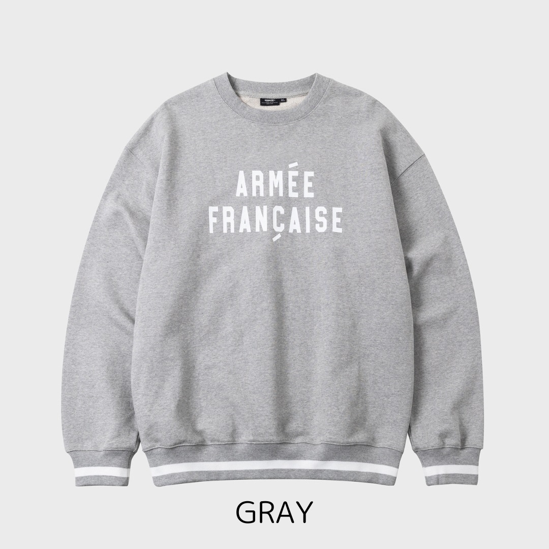 [KANEITEI] 韓国ファッション秋冬/男女兼用/スウェット/ ARMEE FRANCAISE CREWNECK