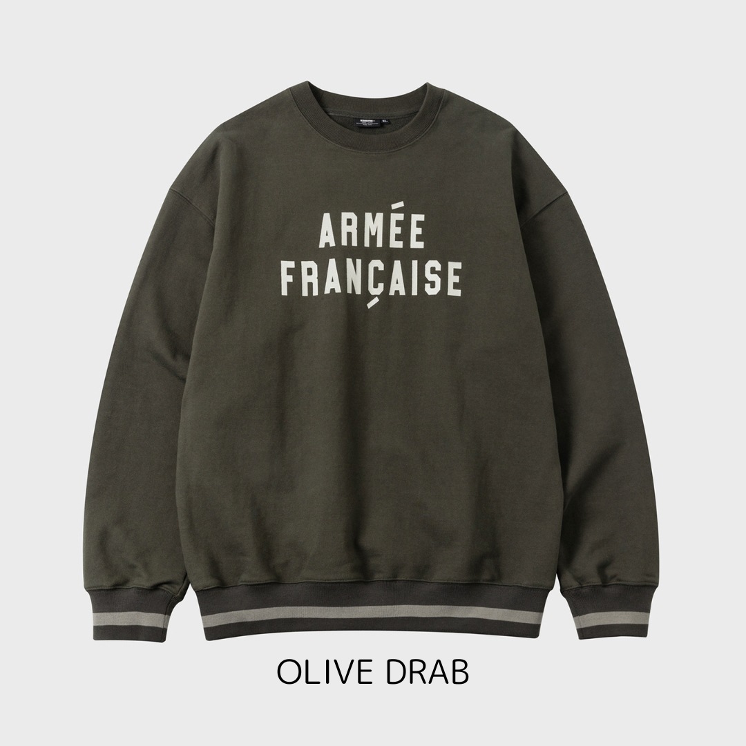 [KANEITEI] 韓国ファッション秋冬/男女兼用/スウェット/ ARMEE FRANCAISE CREWNECK