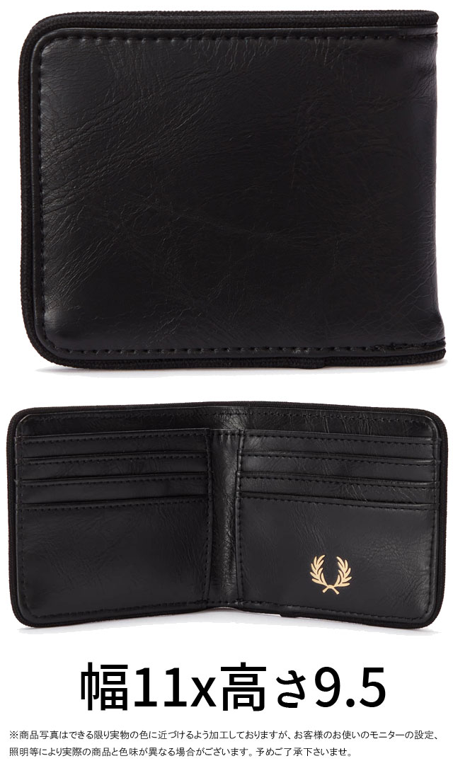 フレッドペリー 財布 メンズ レディース L1258 アーチブランドロゴ 二つ折り 札入れ カードケース 月桂樹 ローレルリース 黒 r