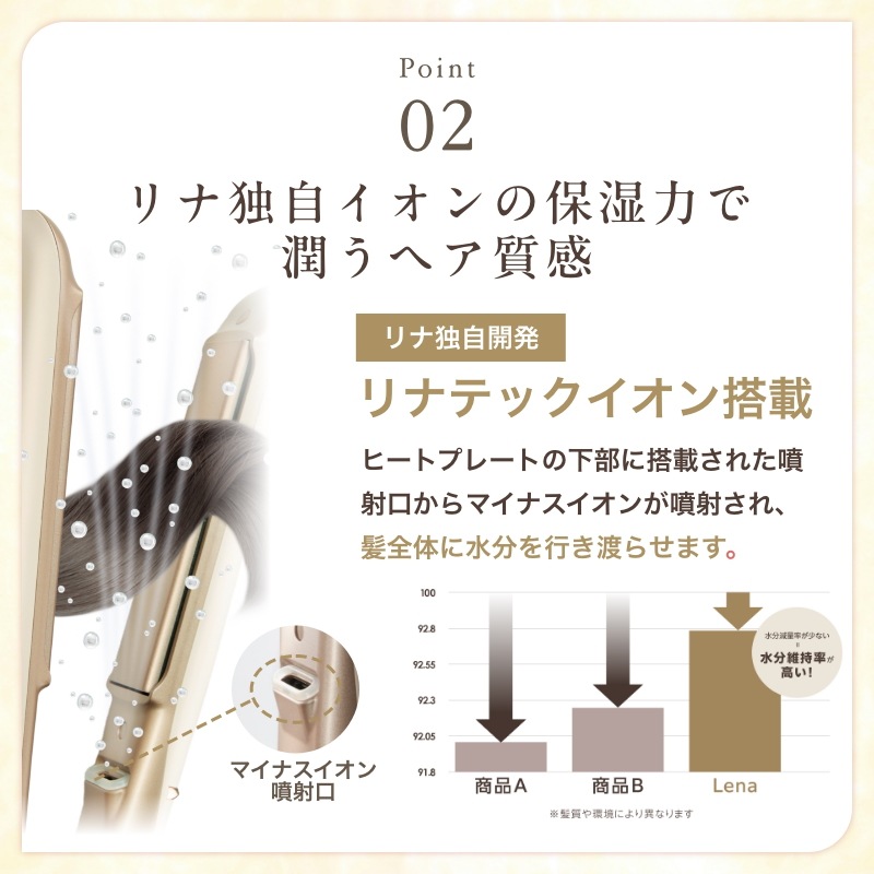 冬季・数量限定 30日間返金保証 海外対応 ストレートヘアアイロン 22mm マイナスイオン ナノオイルコーティングプレート 5段階調整 ホワイトミルクティー 1年保証