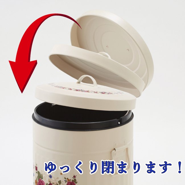ペダル式ダストボックス Lサイズ 12L ゴミ箱 ローズ 薔薇 おしゃれ ピンク ペダル式ダストボックス Lサイズ 12L ゴミ箱 ローズ 薔薇 おしゃれ ピンク