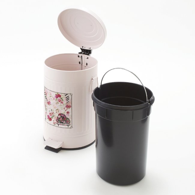 ペダル式ダストボックス Lサイズ 12L ゴミ箱 ローズ 薔薇 おしゃれ ピンク ペダル式ダストボックス Lサイズ 12L ゴミ箱 ローズ 薔薇 おしゃれ ピンク