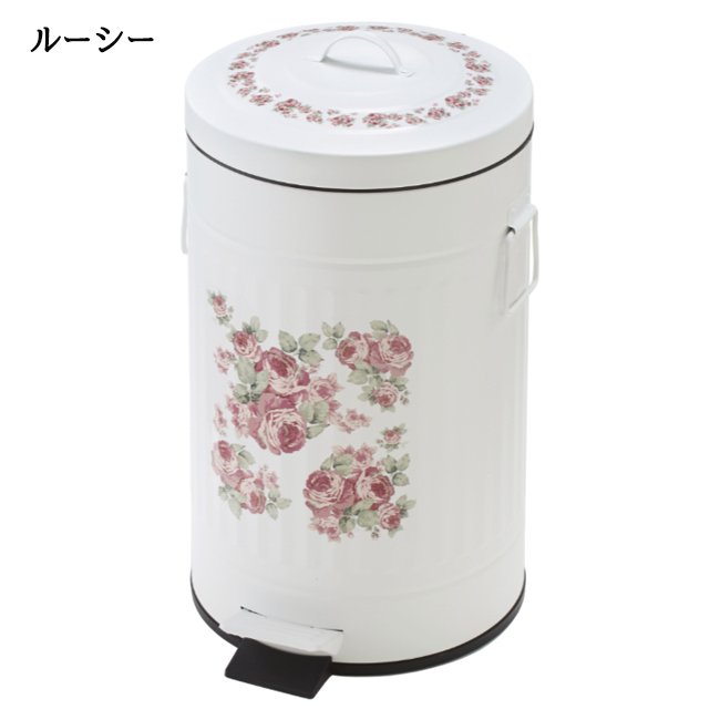 ペダル式ダストボックス Lサイズ 12L ゴミ箱 ローズ 薔薇 おしゃれ ピンク ペダル式ダストボックス Lサイズ 12L ゴミ箱 ローズ 薔薇 おしゃれ ピンク