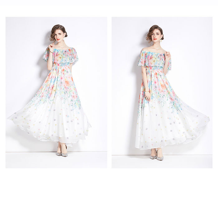 【夏セール!】夏ワンピース フリルワンピース リゾートロング丈 リゾートワンピ オフショルダー 半袖 2Ways ボヘミア風 花柄 シフォン 女性らしさ溢れる 夏ワンピ ビーチ 旅行 海デート リゾー 【夏セール!】夏ワンピース フリルワンピース リゾートロング丈 リゾートワンピ オフショルダー 半袖 2Ways ボヘミア風 花柄 シフォン 女性らしさ溢れる 夏ワンピ ビーチ 旅行 海デート リゾー