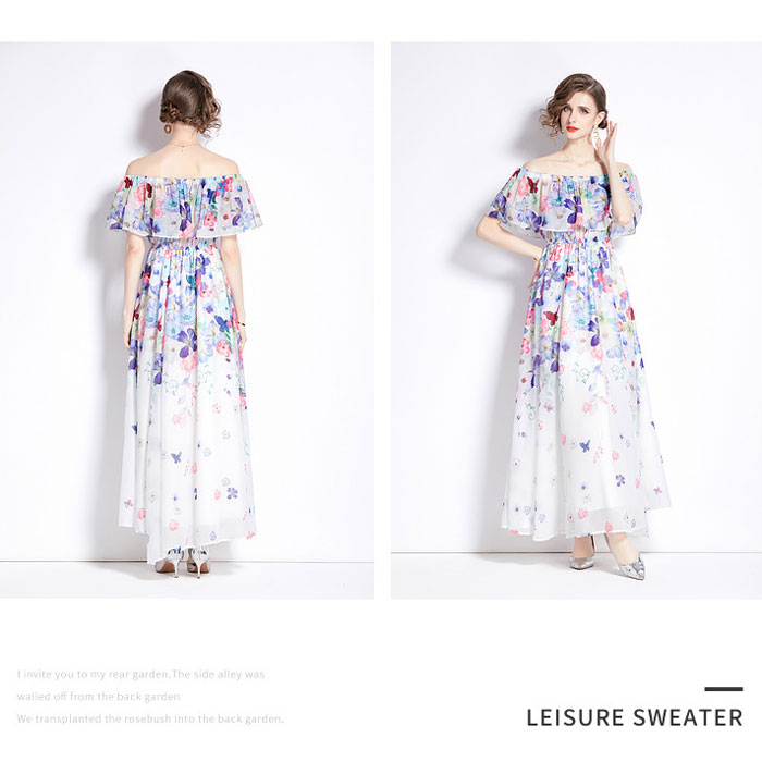 【夏セール!】夏ワンピース フリルワンピース リゾートロング丈 リゾートワンピ オフショルダー 半袖 2Ways ボヘミア風 花柄 シフォン 女性らしさ溢れる 夏ワンピ ビーチ 旅行 海デート リゾー 【夏セール!】夏ワンピース フリルワンピース リゾートロング丈 リゾートワンピ オフショルダー 半袖 2Ways ボヘミア風 花柄 シフォン 女性らしさ溢れる 夏ワンピ ビーチ 旅行 海デート リゾー